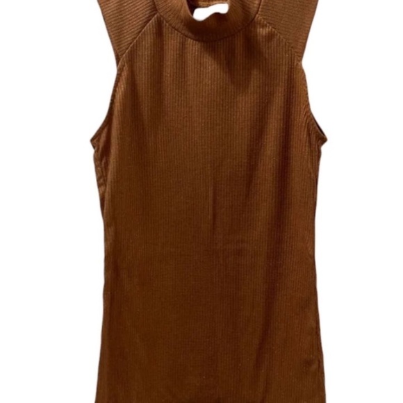 🍂🇨🇦⚜️Joelle Collection XS Wally Hazelnut Brown Mock Turtleneck Camisole🇨🇦⚜️🍂 - Picture 3 of 6